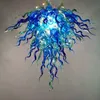 Creatieve blauwe kroonluchter Nordic hanglamp luxe kunst decor LED-verlichting handgemaakte geblazen glazen kroonluchters