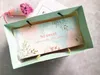 10PCSクッキーキャンディースナックストレージボックス用の水色のピンクの花のデザインペーパーボックス誕生日クリスマスギフトパッケージ201015