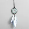 Dream Catcher Handgjord Beaded Feather Pendant Dreamcatcher Home Decor Car Ornament Wall Hängande LED Light Dreamcatcher Ornament 12C3