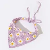Hårtillbehör Kiwiberry Knitting Headscarf Flower Elastic Band Wrap Turban Crochet Ponytail Head Fashion Triangle Scarf Idyllic