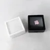 Smyckespåsar Väskor 3x3 cm akryl Gem Storage Box Display Löst diamantbehållare liten fyrkantig presentförpackning Vit och svart grossist RI