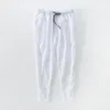 Pantaloni da uomo 2021 Csaual Cotone E Lino Bianco Uomo Autunno Pantaloni Estivi Moda Calf-lunghezza Per Pantalones Broek