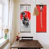 Japanese Samurai Ukiyoe for Canvas Posters and Prints Decoration Painting Wall Art Home Decor with Solid Wood Hanging Scroll 211028