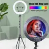 Beleuchtung 14 zoll 45 cm Led RGB Ring Licht Fernbedienung Bunte Fotografie Studio Ringlicht Große Lampe Mit Stativ Für youtube Video