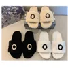 2022 Neue Frauen Pelz Brief Hausschuhe Big Head Toe Slides Fuzzy Soft House Damen Schuhe Pelz Flauschige Sandalen Winter Warm Slipper Flip Flops Wolle Loafer Strand mit Box S118