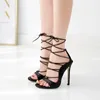 Scarpe eleganti Sandali Cinghie Cross Fashion Womens 2021 Summer Heels Suit Donna Beige Cross-scarpe Open Toe Lace Up Stiletto