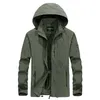 Plus Size 5XL Men's Waterproof Breathable Jacket Spring Autumn Thin Casual Overcoat Army Tactical Windbreaker Jacket Coats 211025