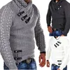 2021 Spot Trend Solid Color Explosion Style Men's Sweater Långärmad läderspänne