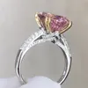 Sprankelende Trouwringen Gloednieuwe Luxe Sieraden 925 Sterling Zilver Ovaal Cut Pink Topaz CZ Diamond Edelstenen Dames Engagement Band Ring voor Lover Gift