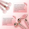 3 IN 1 Electric Face Eye Jade Masage Roller Vibration Facial Lifting Rose Quartz Rollers Massager Anti Aging Wrinkle Removal Massage Tool