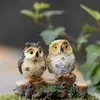 Simpatici gufi Animali Miniature in resina Figurine artigianali Vasi per bonsai Decorazione per ornamento da giardino fatato per la casa