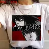 Death Note Tshirt Kleding Mannen Print Harajuku Kawaii Paar Kleding Zomer Top Witte T-shirt paar kleding x0621