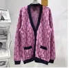 Maglione da donna per abiti di lusso per maglioni firmati Cappotto in cotone con collo da donna classico a maniche lunghe in contrasto di colore a maglia casual