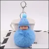 Porte-clés Bijoux Bébé Boule De Fourrure Poupée Porte-clés Slee Pompon Lapin Chaîne De Voiture Porte-clés Titulaire Charme Drop Delivery 2021 Eqzlr