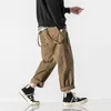 Pantaloni da uomo Pantaloni casual in cotone autunno-primavera larghi stile giapponese Harem Cargo a gamba larga