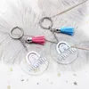 MAMA Round Acrylic Keychain Pendant Tassel Keychain Luggage Decorative Key Chain Keyring Mother's Day Gift