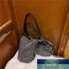 새로운 인기있는 가방 한국 패션 모조 다이아몬드 이브닝 가방 전체 다이아몬드 휴대용 손을 잡는 트렌디 한 반원형 버킷 가방