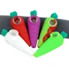 4.4 ''carotte main pipe tabac pipe fumer tuyaux silicone matériel plate-forme pétrolière brûleur de cire avec bol en verre