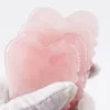 Quarzo rosa Gua Sha Strumento per il sollevamento del viso Massaggio a dente di sega Testa Collo Corpo Pietra curativa di cristallo naturale Cina Pelle facciale tradizionale SPA Raschietto per agopuntura