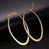 Hoop & Huggie FIREBROS 2021 Trends Korean Fashion Style Stainless Steel Big Earrings For Women Gold Silver Color Unusual Oval Earring