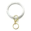 Llavero redondo de silicona para muñeca, llavero rómbico, pulsera circular, brazalete de goma para mujer, soporte para llaves antipérdida