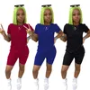 Kvinnor Tracksuits Kvinnor Sommarkläder Shorts Outfits Två Piece Set Casual Short Sleeve Sportkläder Sport kostym Sälj KLW6219