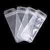 100 stks Clear Plastic Rits Tassen Gestreepte Binnen Zelf Seal Herbruikbare Poly Pouches Electronics Sieraden Verpakking Vlakke Sampling Wraps