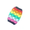 Fashion Letter Rainbow Dog Sweater Colorful Pet Sweaters Autumn Winter Puppy Coats Outdoor Warm Pets Clothing