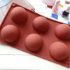 3 pçs / set hemisfério forma silicone 6/15/24 buracos alimentar acessórios de cozimento de gordura de chocolate molde de doces Bakeware Gadgets 210225