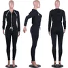 Kobiety Jogger Garnitury Spadek Dresy Zimowe Dwa 2 sztuki Zestawy Aktywne Długie Rękaw Suzyki Kurtki Z Kapturem Dressants Casual Sportswear Hurtownie Elementy luzem 5953