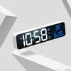 Orologio sveglia a LED con porta USB Orologio sveglia digitale a specchio da tavolo per camere da letto Funzione snooze Orologi da tavolo elettronici
