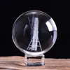 Articles de nouveauté 60mm Crystal Ferris Wheel Ball 3D Laser Gravé Miniature Modèle Sphère Verre Artisanat Globe Décoration de La Maison Ornement Cadeau
