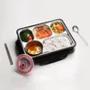 Oneisal Boîte à lunch en acier inoxydable Portable Pique-nique Office School Food Container avec compartiments Thermique Bento Y200429