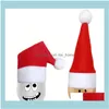 Décorations Festive Party Fournitures Accueil Gardenchristmas Santa Hat Pocket Fork Couteau Couteau Titulaire de coutellerie Noël Vaisselle de table Organzier Chapeaux Mini Année