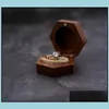 Smyckeslådor Packaging Display Blank Wood Ring Box Walnut Wood Will you Mary Me Wedding Rings smycken Drop Leverans 6bm9s