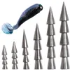 50pcs / sac Reaction Tackle Nail Weights 0 3g - 3 1g Tungsten Insert Plombs Wacky Soft Worm Accessoires de pêche en différentes tailles240w