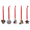 5 форм DIY пустые сублимационные рождественские кулоны рождественские украшения сплава сердца круглая обуви звезда формы висины w-00774