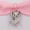 925 Silver Bröllopsmycken gör Pandora Sweet Cat DIY Charm Animal Twists som förvandlas till armband Mors daggåvor för fru Kvinnor Par Kedja Pärla 798011S16