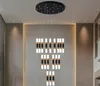 Lustre led rond et long en acrylique, design moderne et créatif, luminaire décoratif d'intérieur, idéal pour un restaurant, un salon, des escaliers ou un grenier