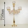 Bougeoirs en métal plaqué argent/or 5 bras support Table pièce maîtresse pilier candélabre pour mariage décoration chandelier