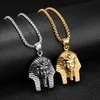 Pendant Necklaces Hip Hop Rock Gold Silver Color Stainless Steel Egyptian Pharaoh Tutankhamun Necklace For Men Jewerly With 24quo9411530