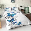 Sängkläder sätter färgglada fjäril 3st täcke täckning tecknad uppsättning lakan barn rum säng kudde fodral