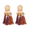 Boucles d'oreilles bohèmes à pampilles de lustre de couleur à la mode adaptées aux femmes et aux filles bijoux cadeaux de fête d'anniversaire de la Saint-Valentin.