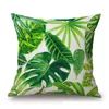 Housse de coussin à feuilles tropicales, feuilles vertes, cojines, pays almofada, forêt tropicale, taie d'oreiller pour canapé, chaise, plante bananier