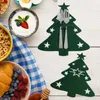 クリスマスの装飾テーブルの装飾カバーナイフバッグ4ピースホルダーフォークスターとカトラリー食器の装飾ポケットツリーエルク