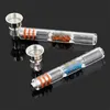 Glass Pipe Heady Diamond Decoration 15mm Joint Metal Bowl Glass Tobacco Hand Pipe Portable Washable Glass Smoking Pipes With Logo AC163
