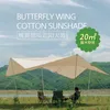 Without Poles 508*400CM L size Outdoor Camping Canopy Cotton Waterproof Sunscreen Light Luxury Square Sunshelter Awning Y0706