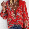 Casual Spring Summer Long Sleeve Blouse Women Vintage Chain Print Loose Shirts Plus Size 5XL Tops Single-breasted Tunic 210308