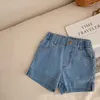 Summer girls fashion denim shorts kids cotton casual 1-7Y 210708