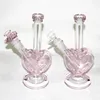 Cam Bongs Su Boruları Kalp Şekli Yağ Donanları Nargile Dab teçhizat 14mm Kuru Bitki Aşk Kaseleri Sigara Aksesuarları Reclainer Kül Catchers